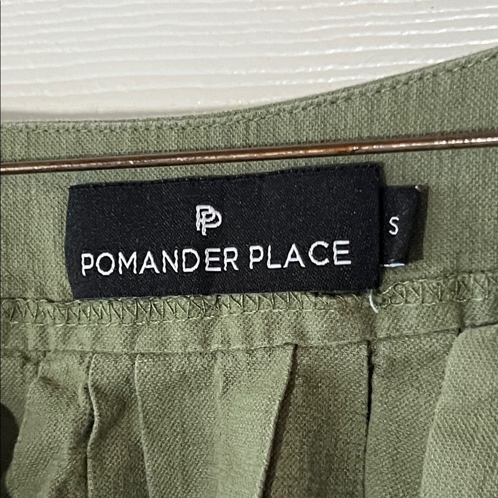Pomander Place Olive Green Mini Dress Tunic Top, Sz‎ Small - Picture 3 of 9
